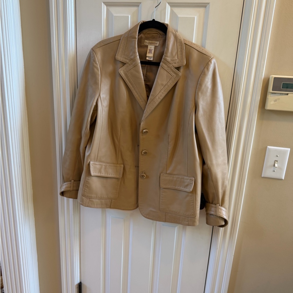 Vintage Leather Blazer, Size 1X